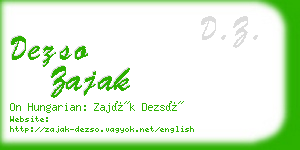 dezso zajak business card